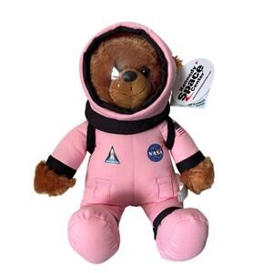 NWT Kennedy Space Center - NASA Astronaut Pink Suit Helmet Teddy Bear 12" Plush